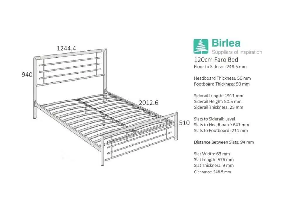 Birlea Faro Bed Frame Metal