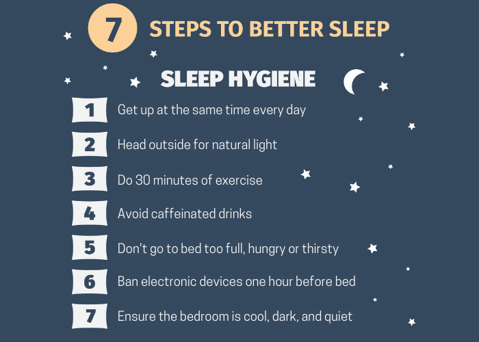 Infographic of sleep hygiene tips