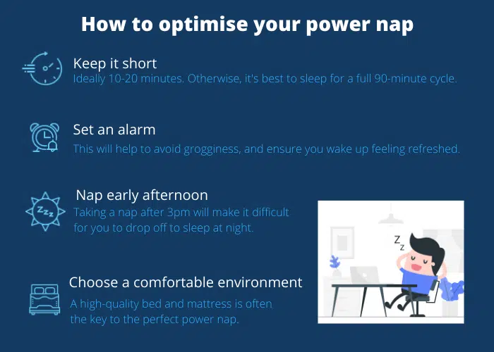 Infographic on how to optimise a power nap