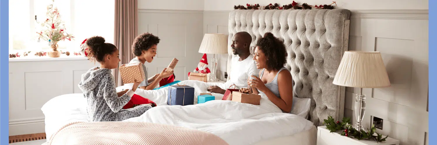 Family who have followed Christmas eve sleeping tips