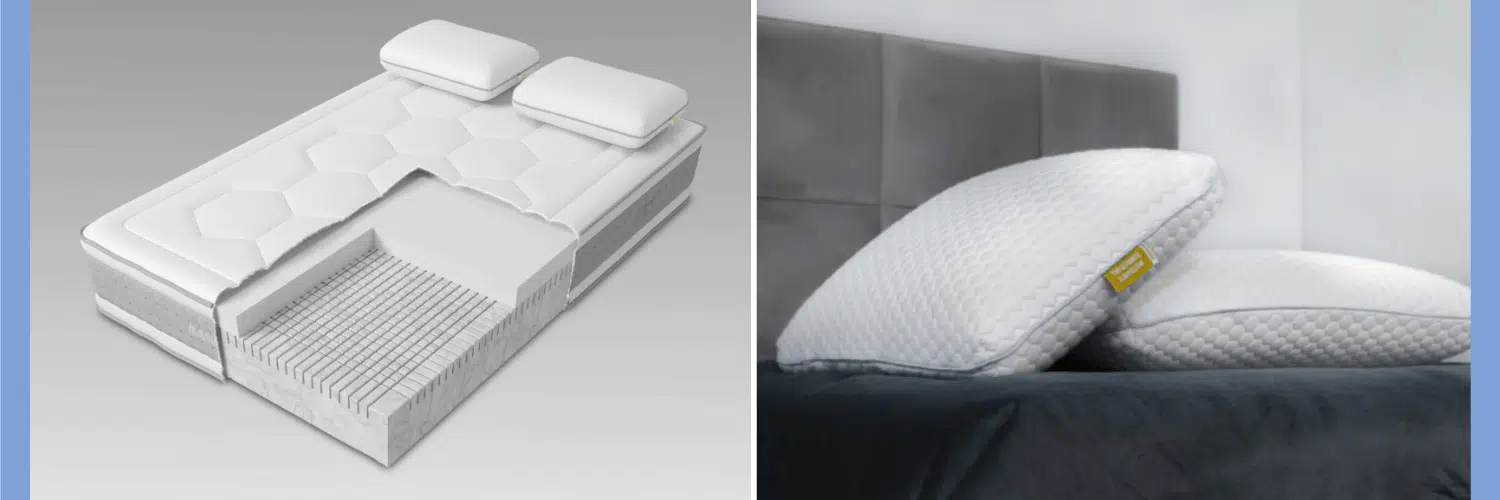 Naturally-cooling Mammoth mattress and pillows